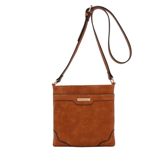 Medium Size Solid Modern Classic Crossbody Bag With Gold Plate Dark :'D - Picture 2 of 7